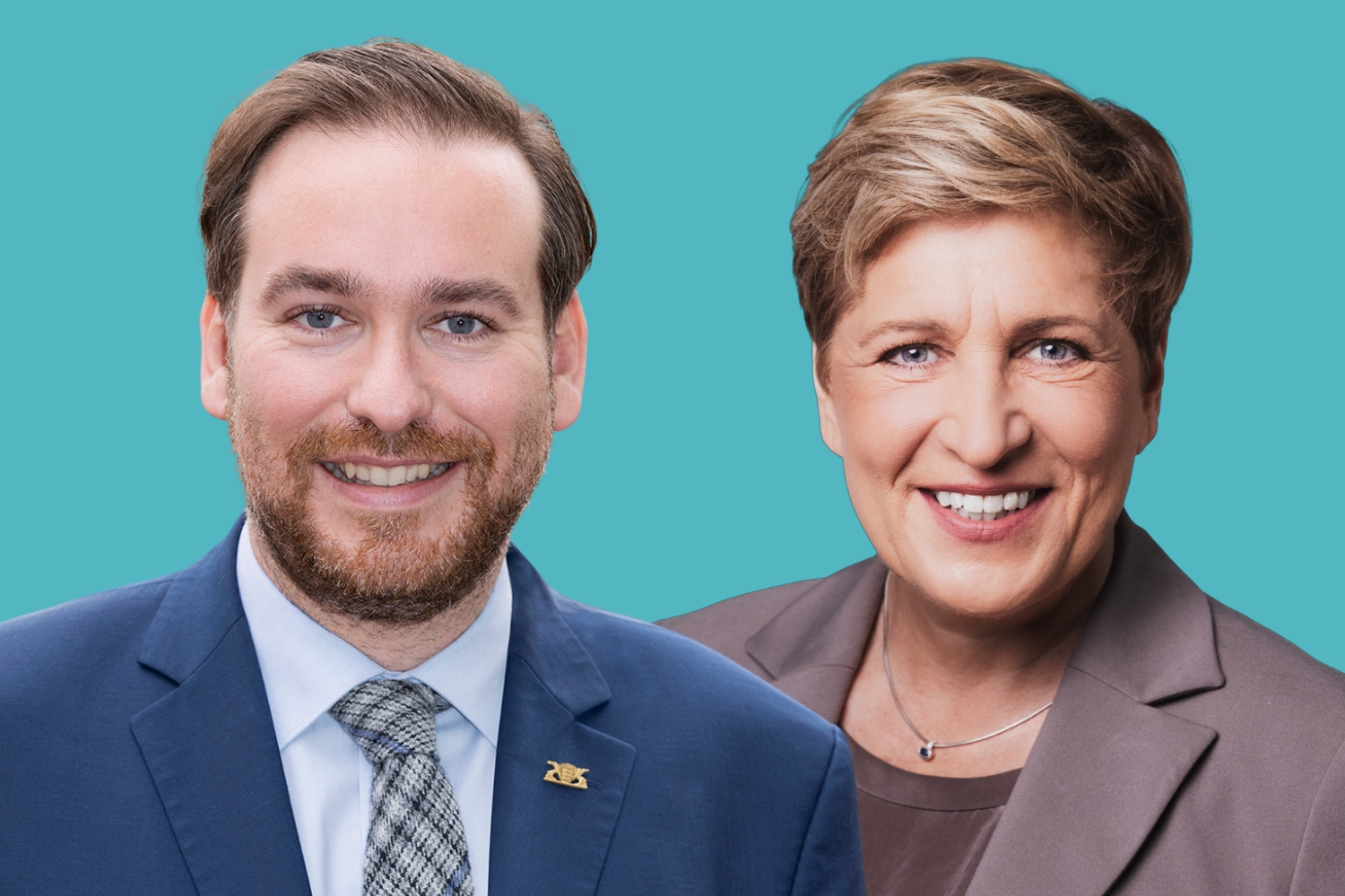 Andreas Sturm MdL und Nicole Razavi (Foto Sturm: Matthias Busse / Foto Razavi: Marcel Ditrich)